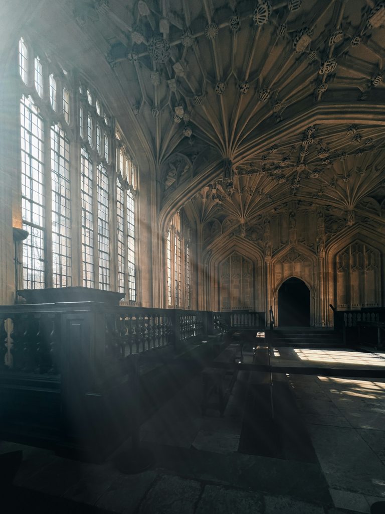 Dans l'université d'Oxford, vous ne pouvez pas manquez la salle de divinité, ayant servi de décor pour Harry Potter
